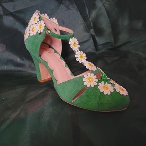 Unique shoes with a spring theme.